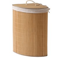 CALICOSY - Bamboe hoek wasmand met deksel 35x35x60cm