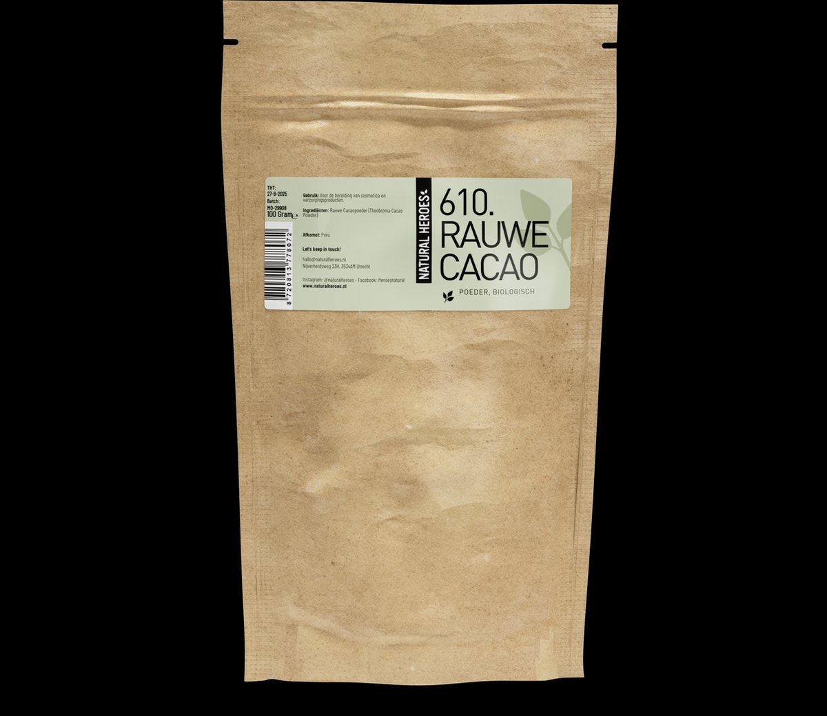 Natural Heroes - Cacao Poeder (Biologisch) 100 gram