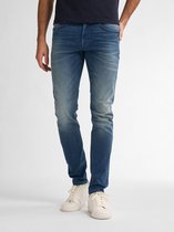 Petrol Industries - Heren Slim Fit Jeans Seaham Everglades - 30% organic cotton Mix - 6-pocket - Narrow waist - Vintage wash - Blauw - Maat W38L36