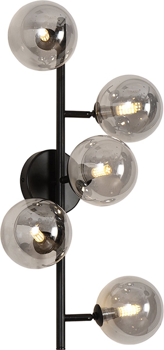 Olucia - REMO - Wandlamp - Grijs / Zwart - Vorm: Rechthoek