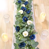 Goodivery ® Kunstmatige Bloemenkrans met Rozen en Eucalyptus voor Feestelijke Decoratie