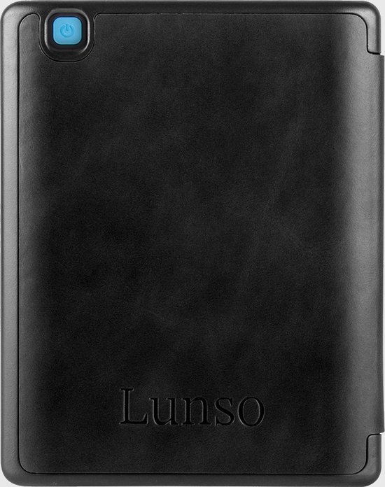 Lunso Geschikt voor Kobo Aura Edition 2 hoes (6 inch) - Leren sleepcover - Zwart van Lunso — afbeelding 4