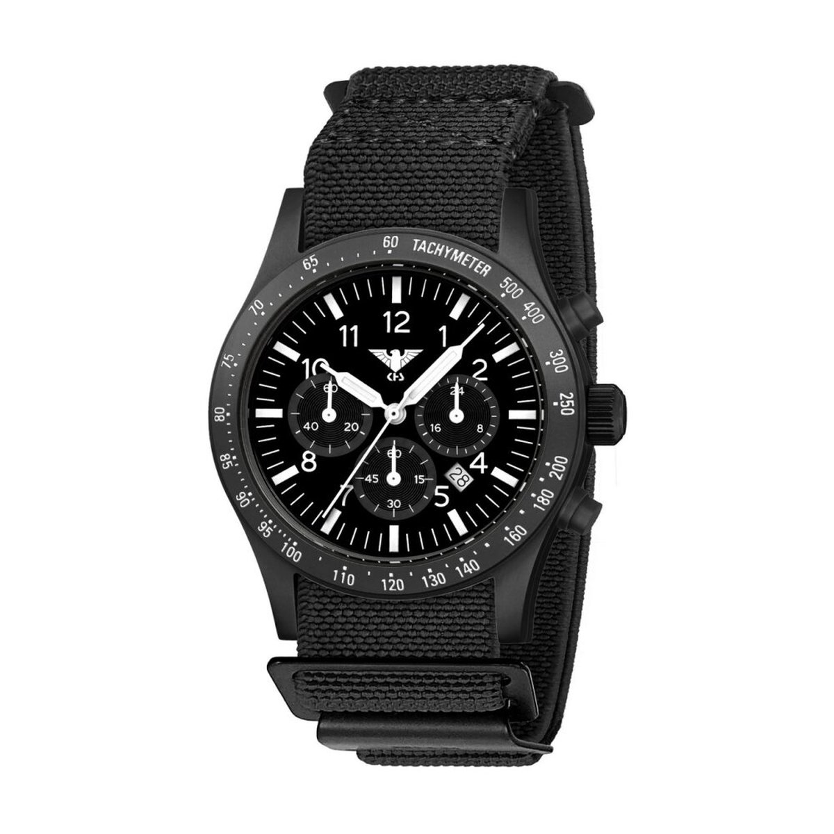 KHS - KHS.PLABSSC.DFB - Polshorloge - Heren - Solar - PLATOON Black Steel Solar Chronograph