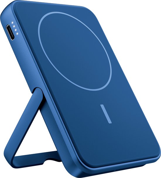 Fresh 'n Rebel Magnetische Powerbank Draadloos - 5000 mAh – Geschikt voor iPhone - MagSafe Powerbank - True Blue