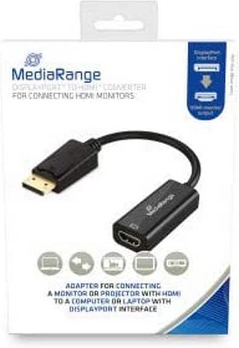 HDMI naar DisplayPort Converter, vergulde contacten, HDMI-contrastekker/DP-stekker, 15cm