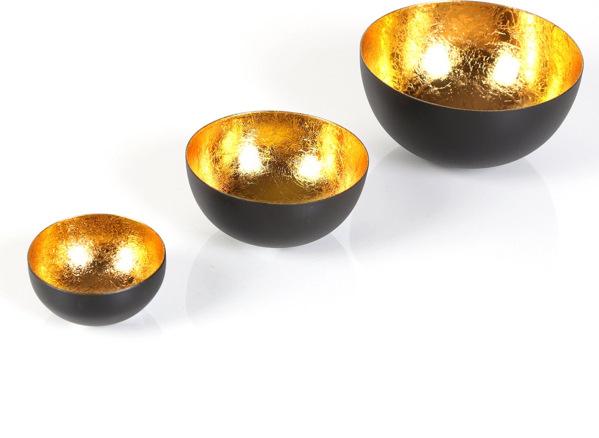 Casa Moro Set van 3 waxinelichthouders Meo Gold