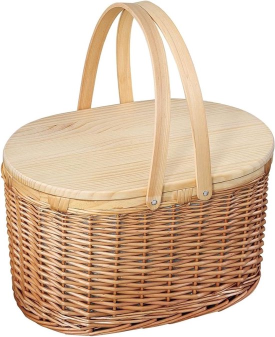 HEALSTOK Picknickmand voor 2 personen, wilgenpicknickset met wijntafel