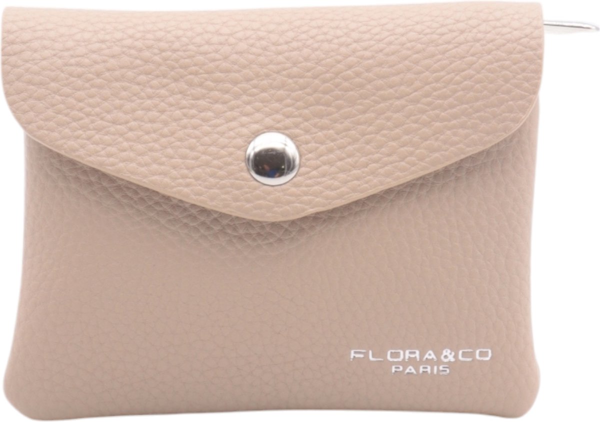 Flora & Co - Dames Portemonnee - Portefeuille - Beurs - Wallet - met rits - beige