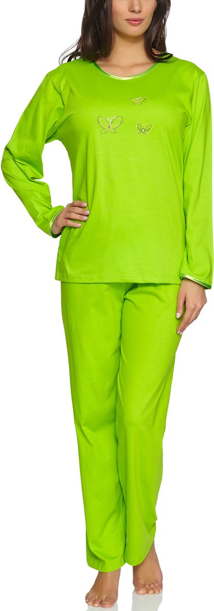 Merry Style Dames Pyjama - Lange mouwen - Lange broek - Katoen - MS-DR-Malwa-PJ - Groen (Lange mouwen) - XL