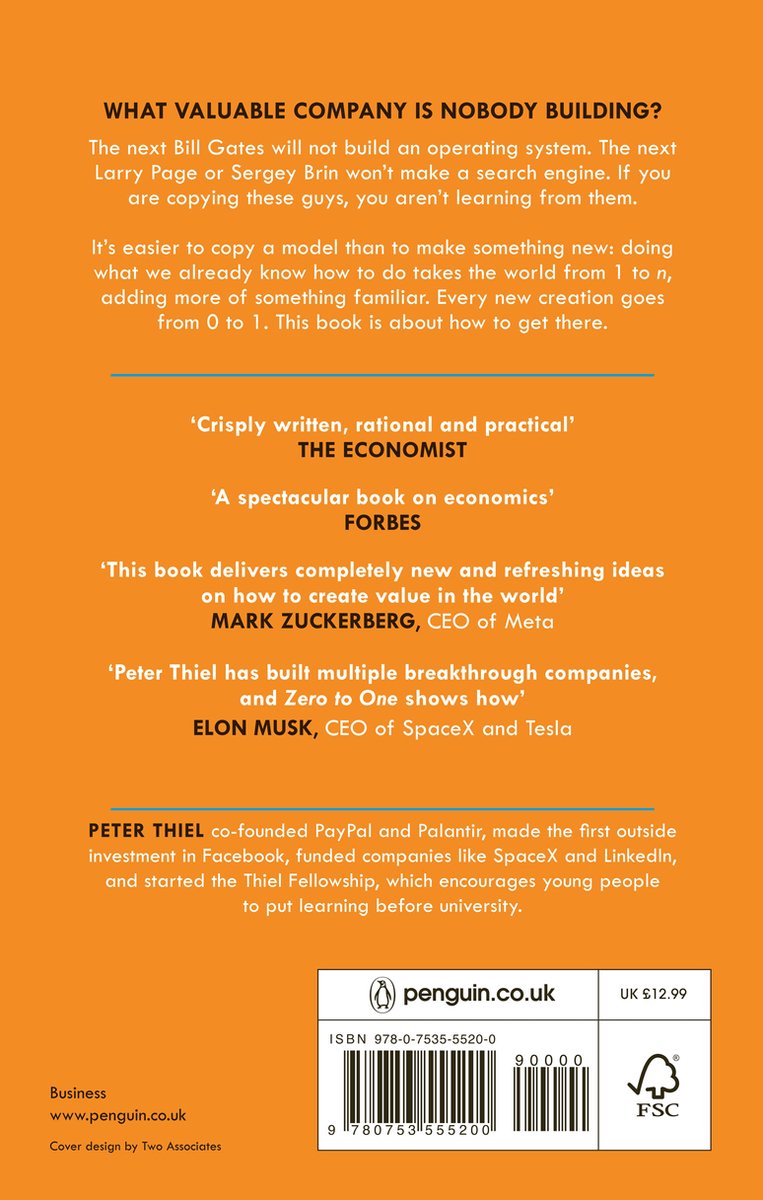 Zero to One - back cover