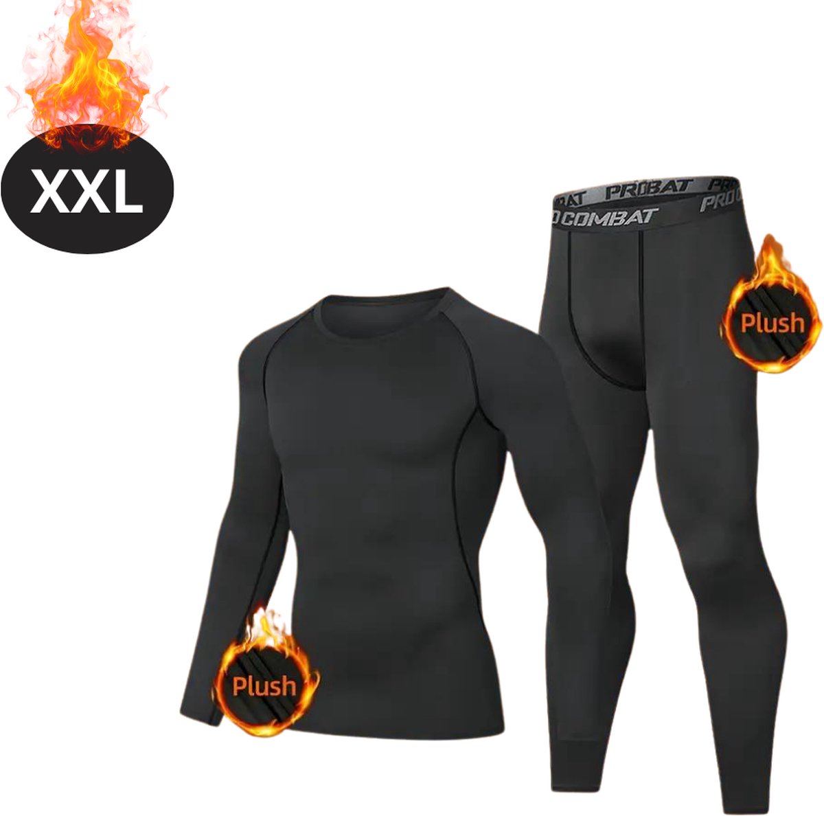 Bovista Thermokleding Heren – Thermobroek – Thermoset – Thermolegging – Winter – Thermoshirt – Zwart – XXL
