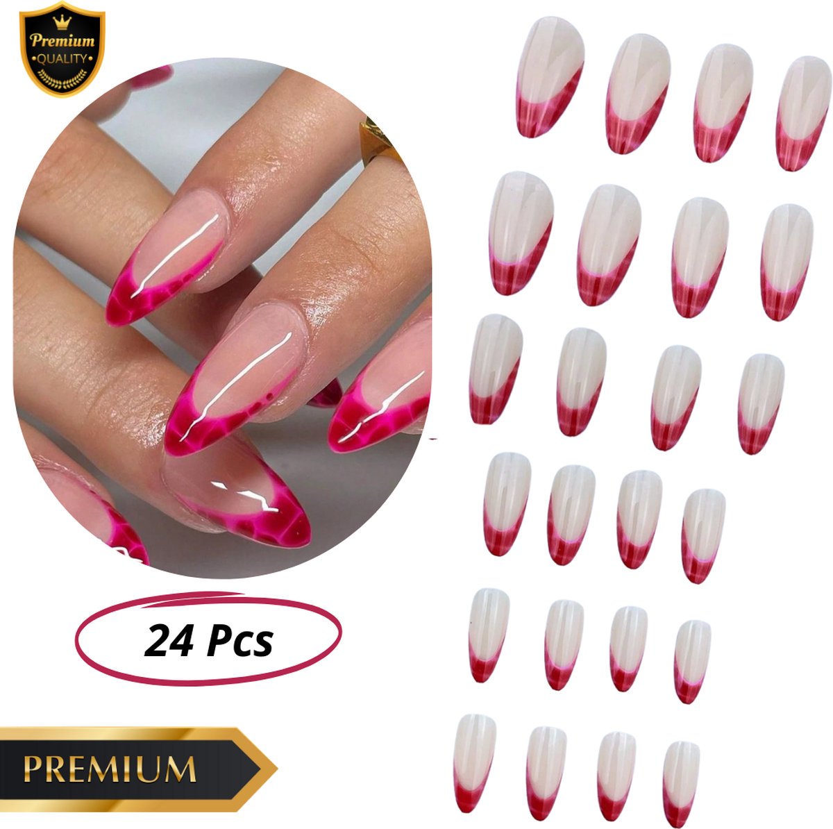 Goedkoopste GUAPÀ® Plaknagels Rood Roze | 24 stuks valse nagels | Press On Nails | Zelfklevende Plaknagels | Nepnagels | Kunstnagels | Compleet plaknagels starterspakket | Nagels Wraps | Nail Art | Winter Nagels | 24 stuks plaknagels Rood Roze Krokodillen Print