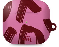 xoxo Wildhearts hoesje geschikt voor AirPods 3 - Can't Talk Now Pink - Ook als telefoonhoesje verkrijgbaar - schokbestendige case - koptelefoonhoesje - Matte afwerking - Beschermhoes met tekst opdruk - print - roze / paars / burgundy