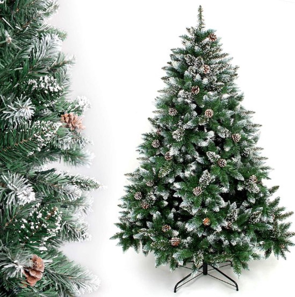 Thuys – Kunstkerstboom – 180 CM – Met Sneeuw – Voor Binnen – Nep Kerstboom – Denneboom – Eenvoudige Montage – Groen