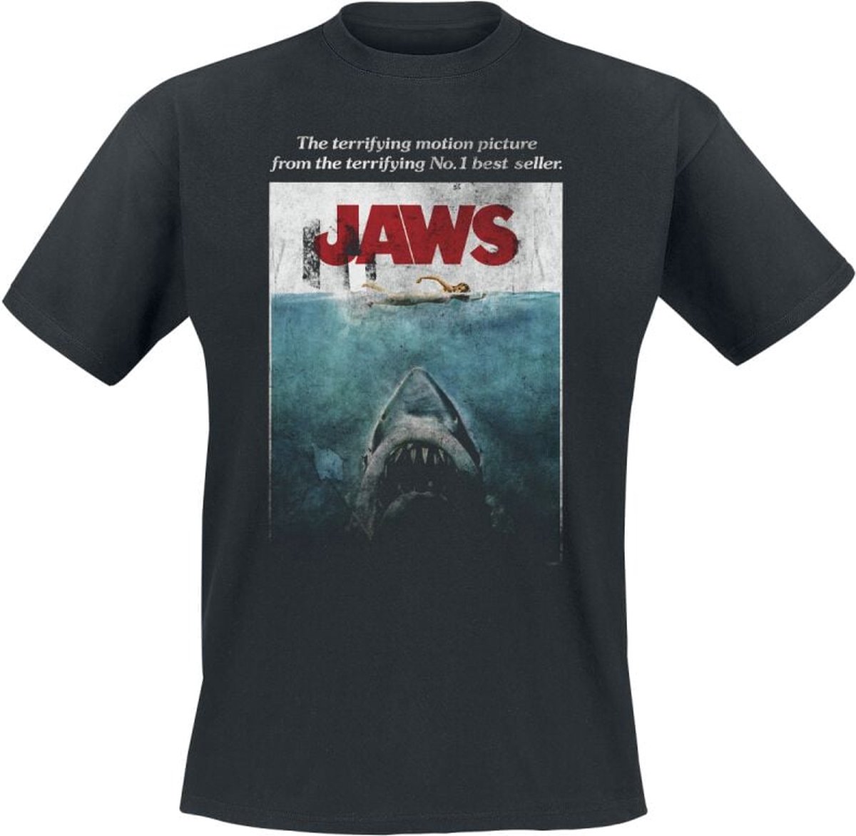 Jaws JAWS Washed Poster Heren T-shirt - zwart - S