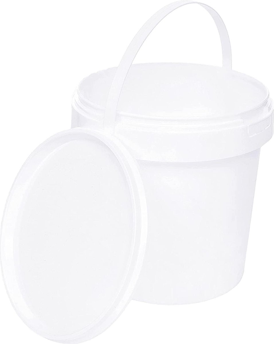 Goedkoopste Kunststof Emmer met Deksel - Voedselveilige 5,1 Liter Trog voor Voeding en Chemie