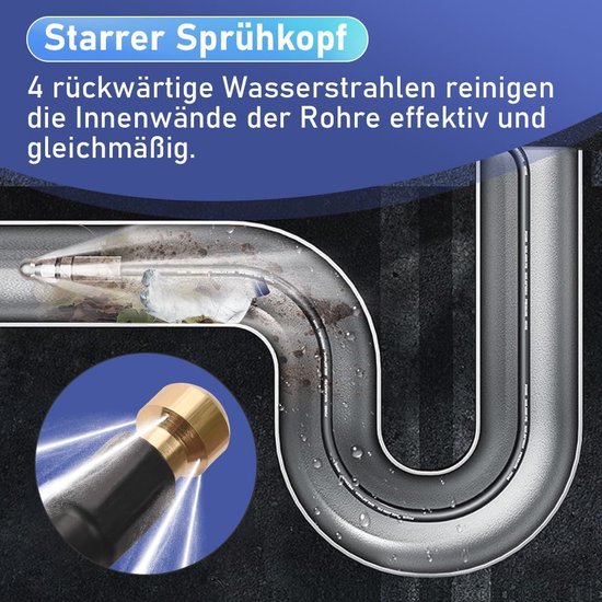 Buisreinigingsslang 15 m, compatibel met Kärhcer buisreinigingsset