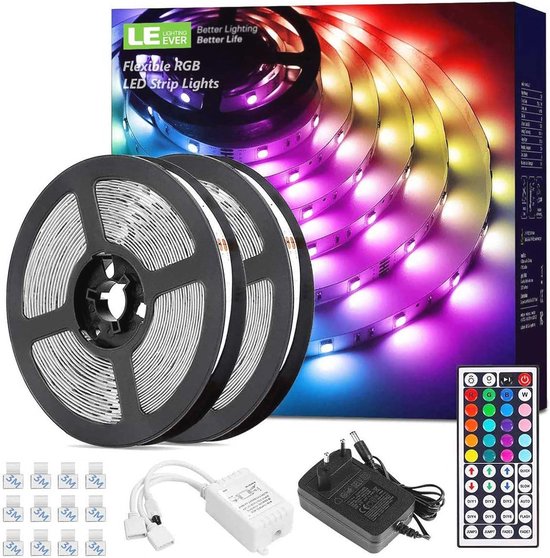 RGB LED-strip, USB, 5 meter, verlichting, LED decoratie 5050, LED met IR afstandsbediening voor feesten, thuis, slaapkamer, tv, keuken, decoratie, energieklasse A