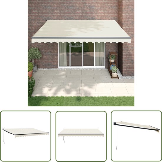 Auvent Extensible The Living Store - 4 x 3 m - Structure Aluminium - Tissu Résistant aux UV