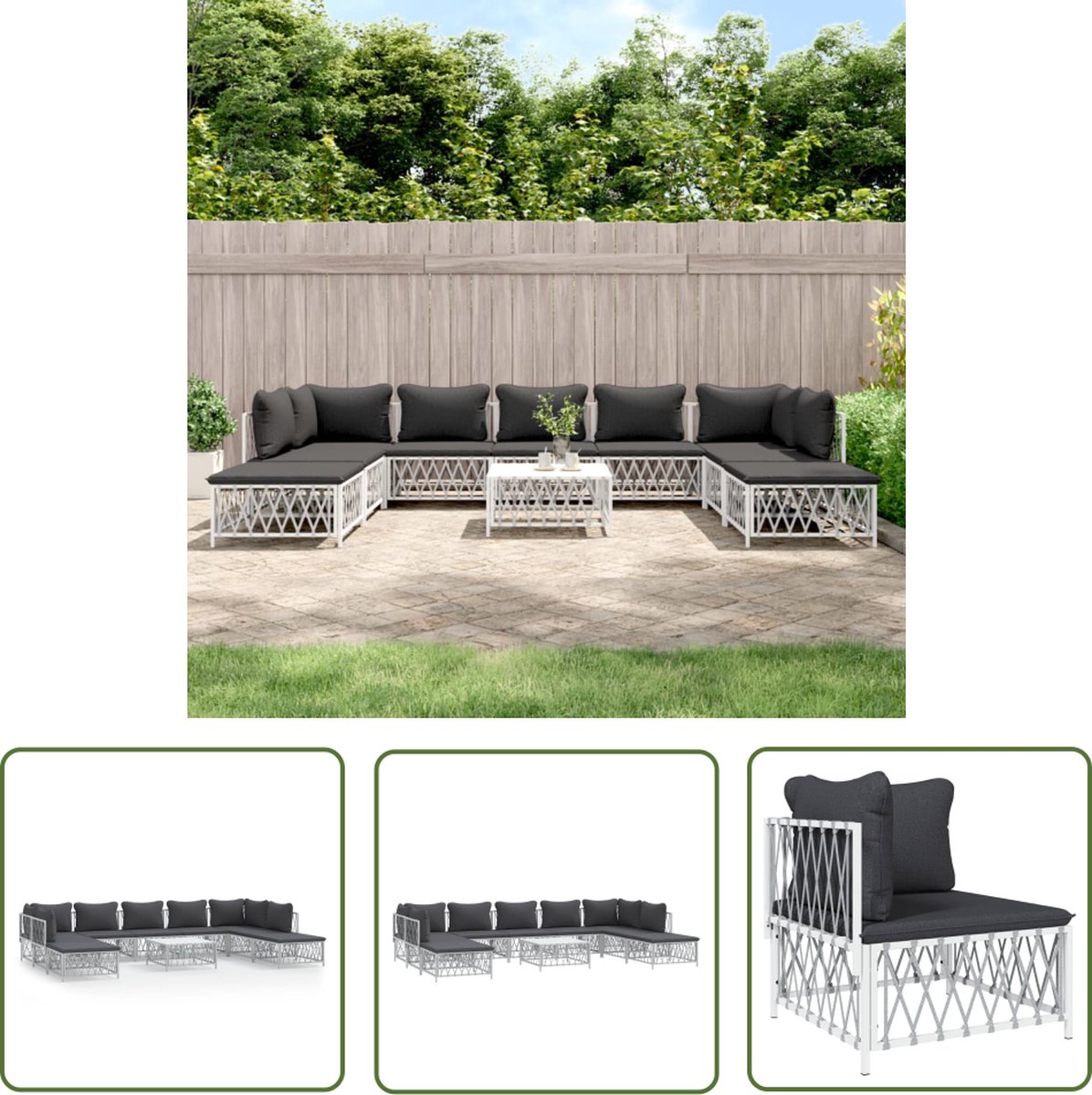 Luxe witte loungeset met kussens van The Living Store.