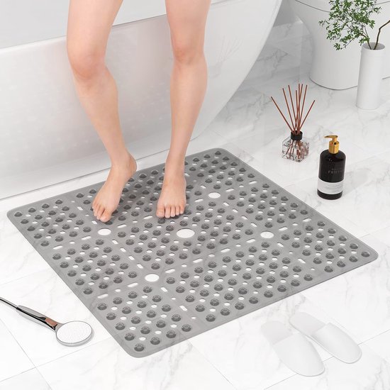 XIYUNTE Grote Vierkante Antislip Douchemat - 70 x 70 cm Extra Grote Douchebakmat Voor Binnendouche, Schimmelbestendig, Geschikt Voor Ouderen XIYUNTE Grote Vierkante Antislip Douchemat - 70 x 70 cm Extra Grote Douchebakmat Voor Binnendouche, Schimmelbestendig, Geschikt Voor Ouderen