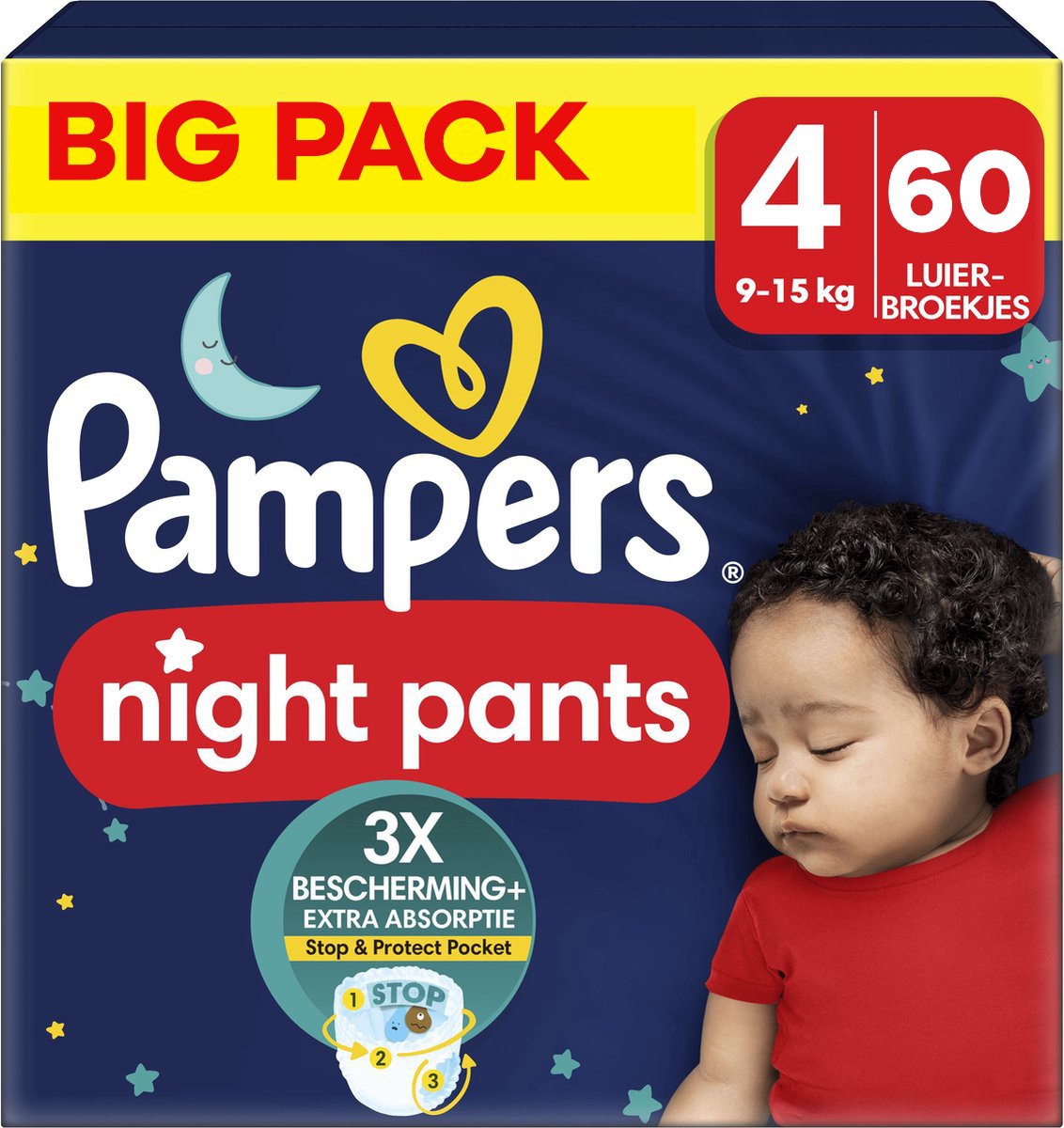 Pampers - Night Pants - Maat 4 - Big Pack - 60 stuks - 9/15 KG