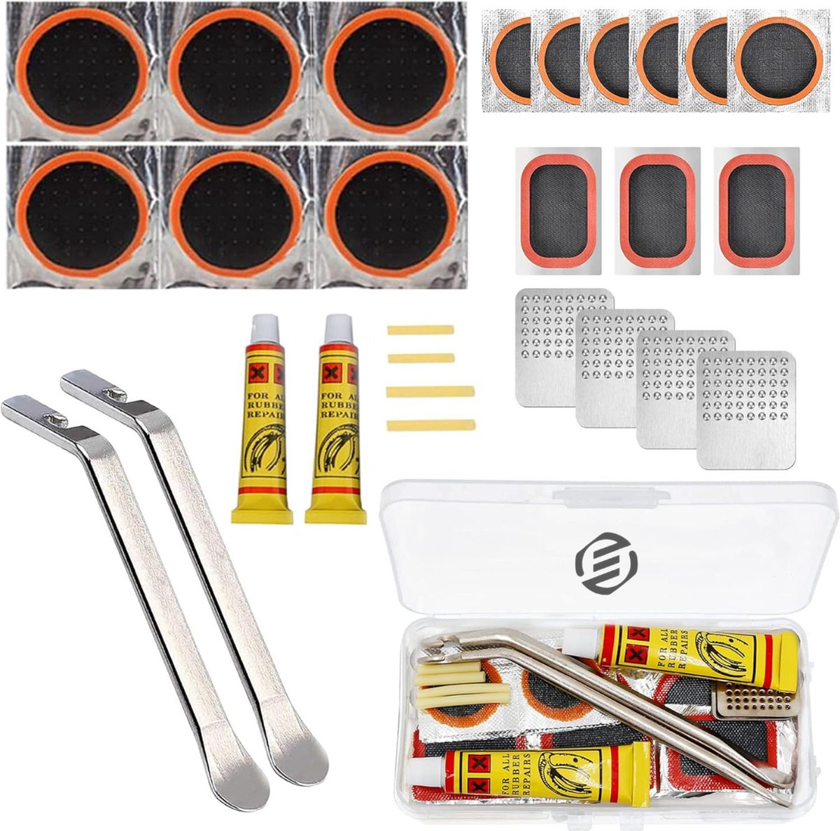 Equivera Fietsband Reparatieset - Fietsband plakken - Fietsband plakken set - Fietsband Plakkers - Bandenplakkers - Fietsband Reparatie - Fietsbandreparatie - Fietsbandrepatieset - Mountainbike Reparatieset