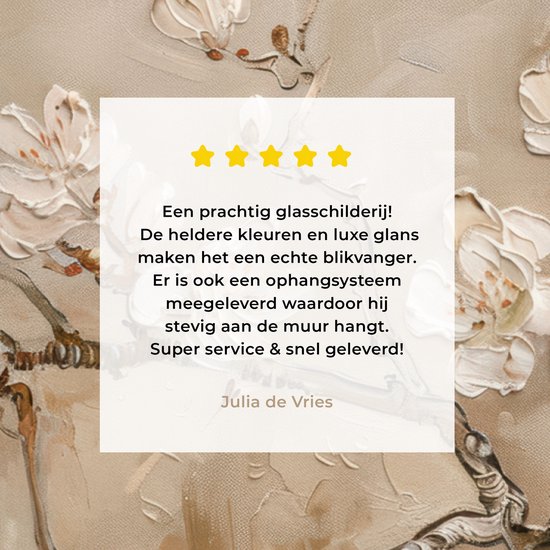 MuchoWow® Tableau sur verre 150x100 cm - Tableau sur verre acrylique - Fleurs - Moderne - Beige - Wit - Blossom - Photo sur verre - Décoration murale salon - Décoration murale chambre - Peintures