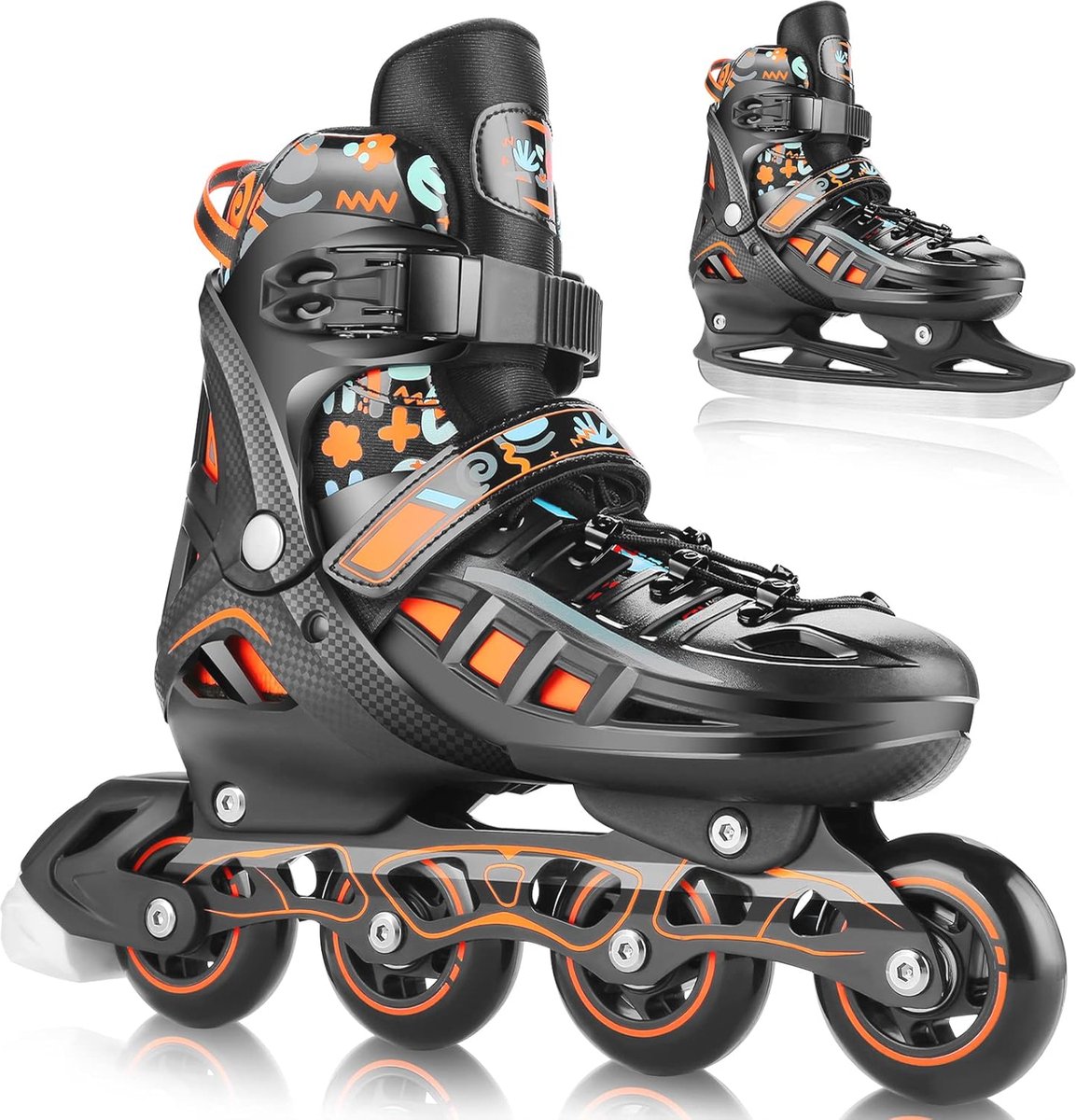 Verstelbare 2-in-1 Inline Skates voor Kinderen en Volwassenen – Schaatsen en Rolschaatsen