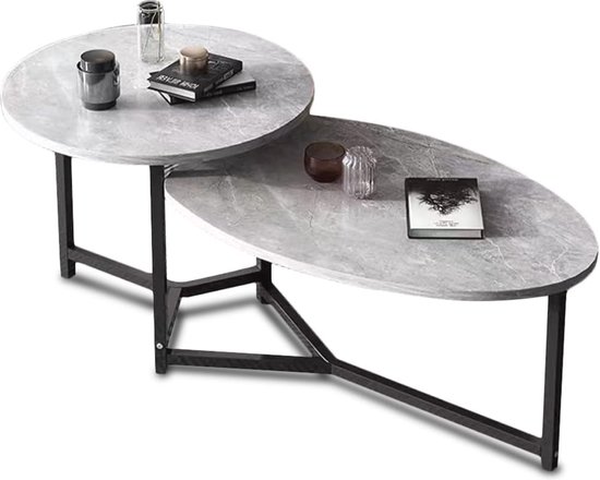 Timothy salontafel set van 2 - keramiek zwart Timothy salontafel set van 2 - keramiek zwart