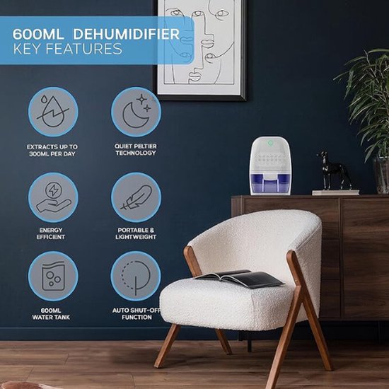 VonHaus Elektrische Luchtontvochtiger 20L/dag Met WiFi - Slimme Ontvochtiger Tegen Vocht, Schimmel En Geuren