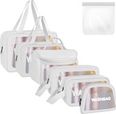 JGS ® Sac de voyage transparent de différentes tailles pour cosmétiques et articles de toilette, étanche et spacieux