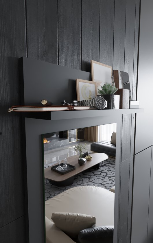 Mano Collection - Troy - Zwart 150x50 cm Decoratieve spiegel over de ...