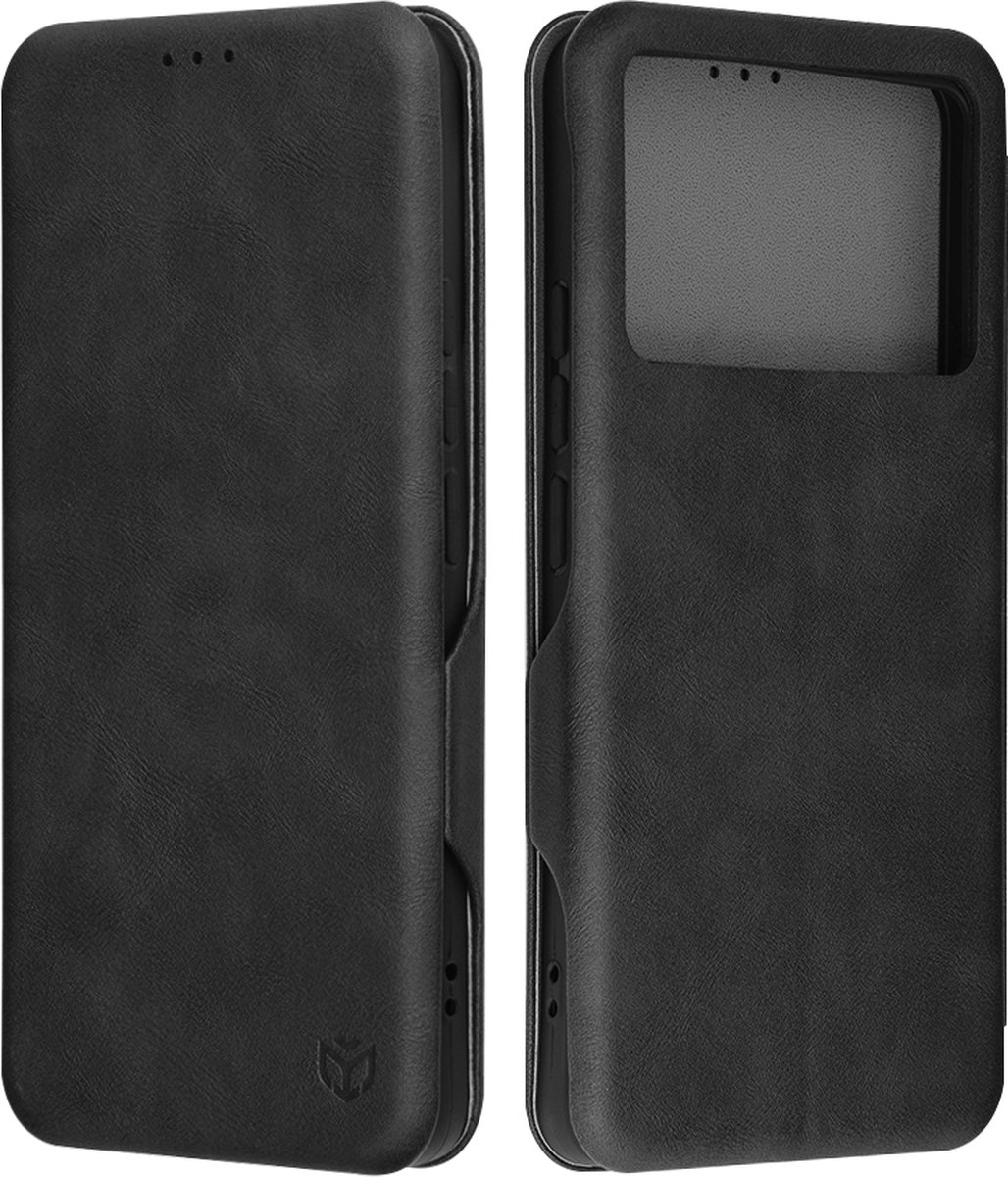 Techsuit Safe+ Book Wallet Case hoesje voor Xiaomi Poco F6 Pro - Zwart