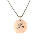 Collier en acier inoxydable avec gravure du nom - Lea - Or rose - Rond