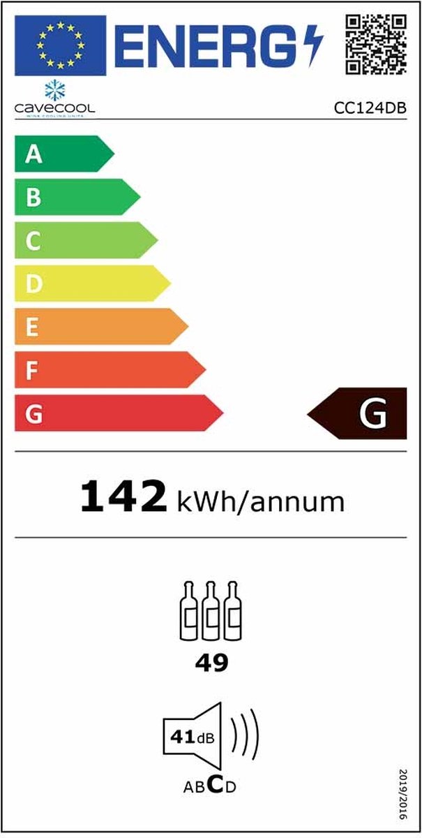 CaveCool Raw Citrine - Wijnkoelkast 2 zones - 49 Flessen - afbeelding 3