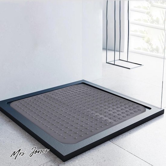 Tapis De Douche Antidérapant 60x60 Cm - Avec Ventouses, Anti-moisissure, En TPE écologique, Couleur Kaki