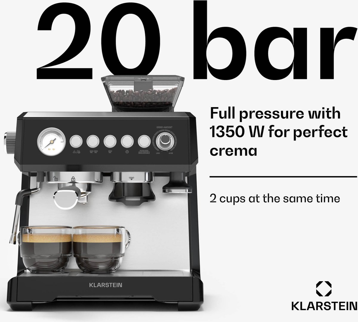 Klarstein GrandPresso Siebträgermachine met Ingebouwd - afbeelding 3