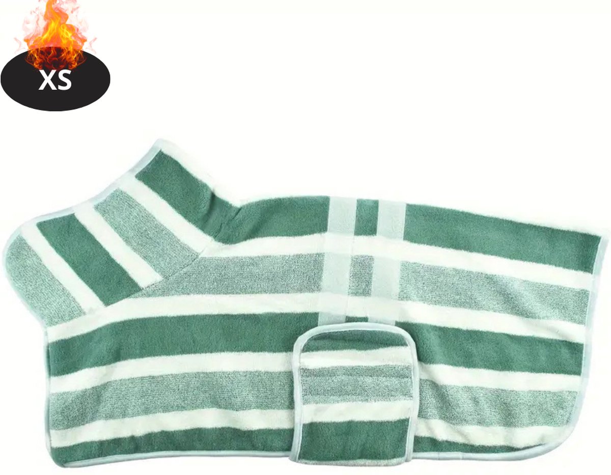 Bovista Hondenbadjas - Hondenhanddoek - Voor Honden - Hondenkleding - Hondentrui - Hoodie - Sneldrogend - Groen - XS