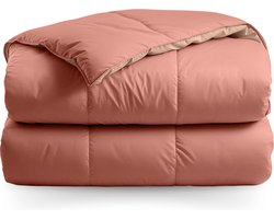 Zelesta® Premiumbed Salmon & Peach 140x200 - Dekbed zonder overtrek - 30 dagen proefslapen - Donzen dekbed - Wasbaar hoesloos dekbed - Bedrukt dekbed - Percal katoen dekbed - All Year Winterdekbed & Zomerdekbed