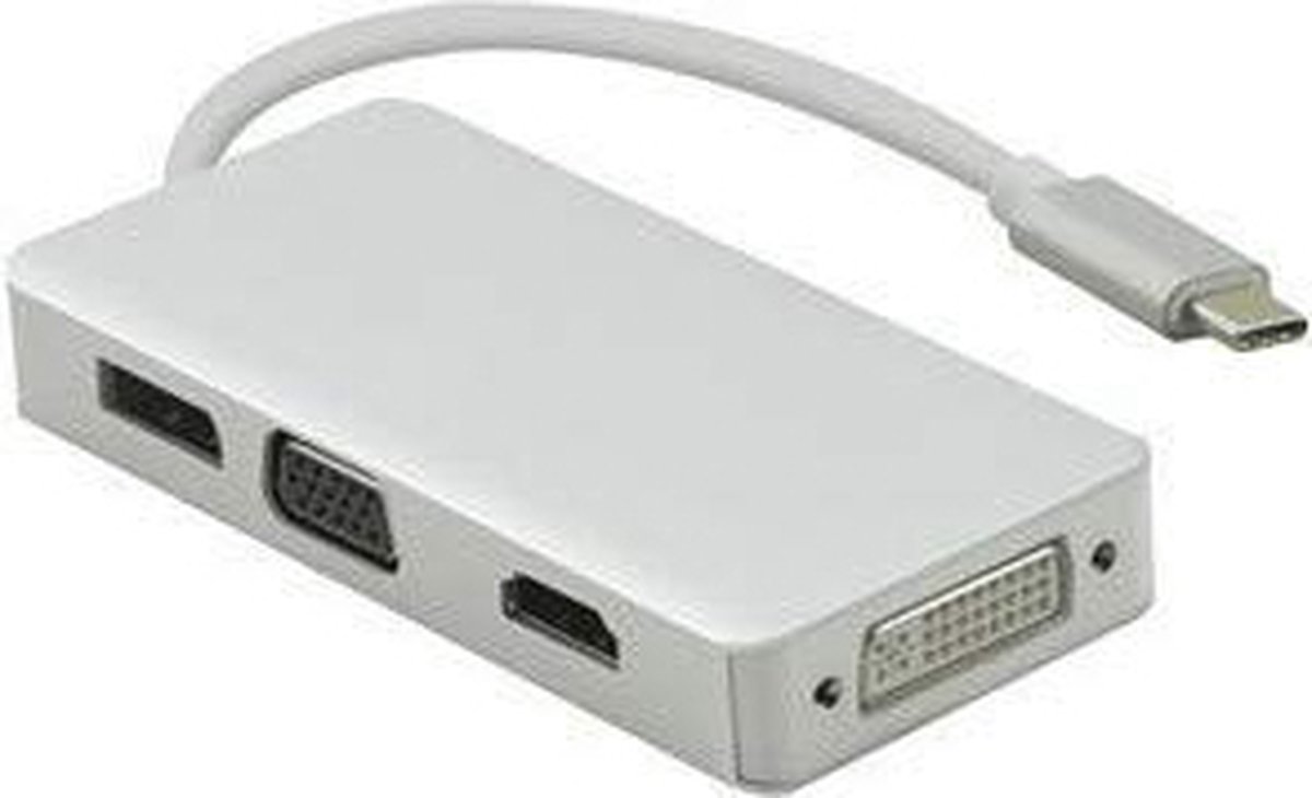 Dockingstation, USB 3.1 Type-C� St./DP/HDMI/DVI/VGA Bu, PREMIUM 4K, silber