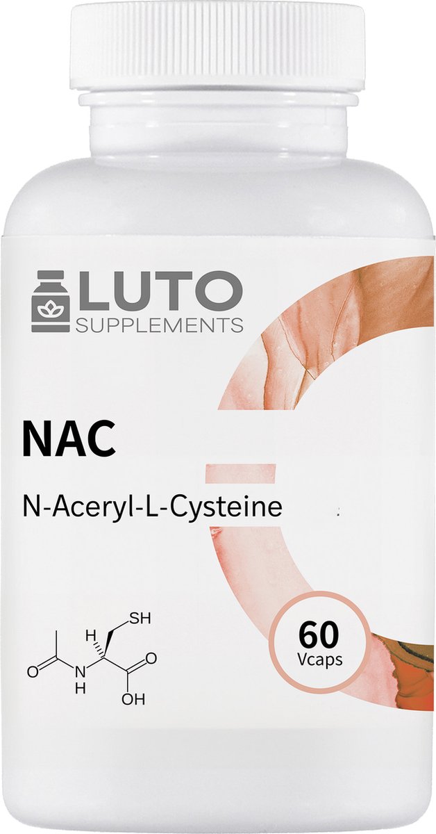Goedkoopste NAC - 900mg N-Acetyl-L-Cysteine - 60 Vegetarische capsules - met Biotine, Choline & Silicium - Luto Supplements
