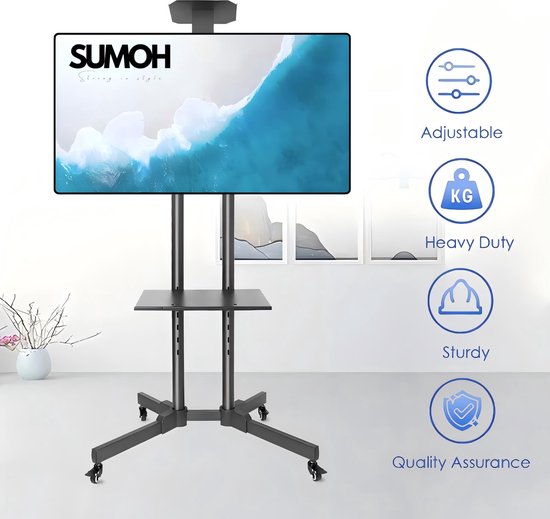 Verrijdbare TV standaard met wielen