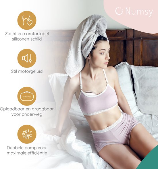 Numsy Elektrische Draadloze Borstkolf Enkel - Handsfree - BPA Vrij - Enkele van Numsy — afbeelding 2