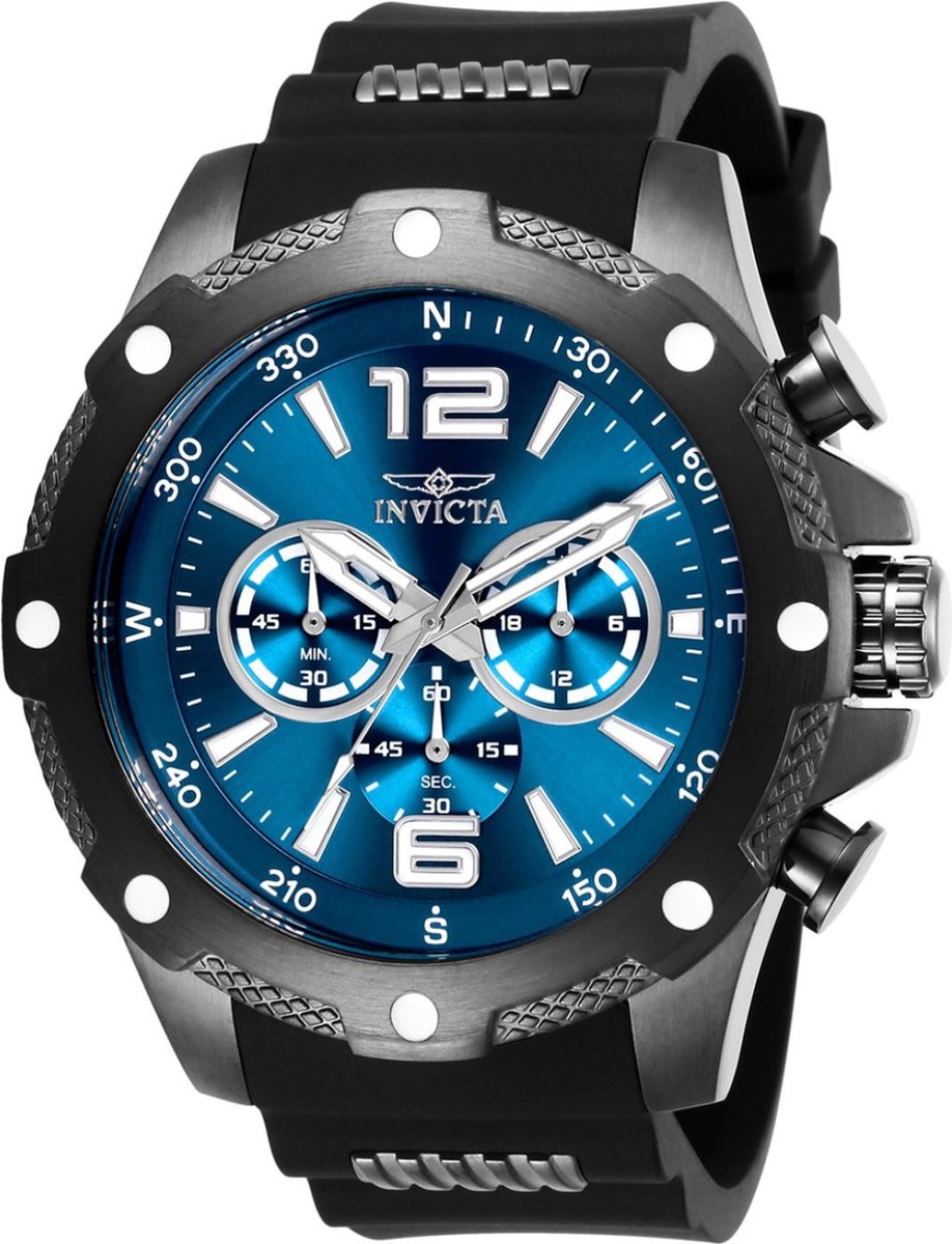 Invicta I-Force 27272 Heren Horloge - Waterdicht - Analoog - Quartz Uurwerk - Roestvrij Staal met blauwe Wijzerplaat - 50mm