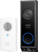 eufy Security E340 Video Deurbel met Chime – Video Doorbell - Dual-Cam technologie, 2K Full HD-resolutie, kleur nachtzicht, AI-pakketdetectie, draadloze installatie, compatibel met Alexa en Google Assistant