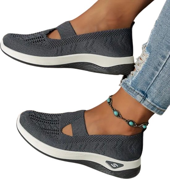 Bovista Chaussures pour femmes Femme - Baskets pour femmes - Confortables - Slippers - Casual - Adulte - Grijs - Taille 36,5