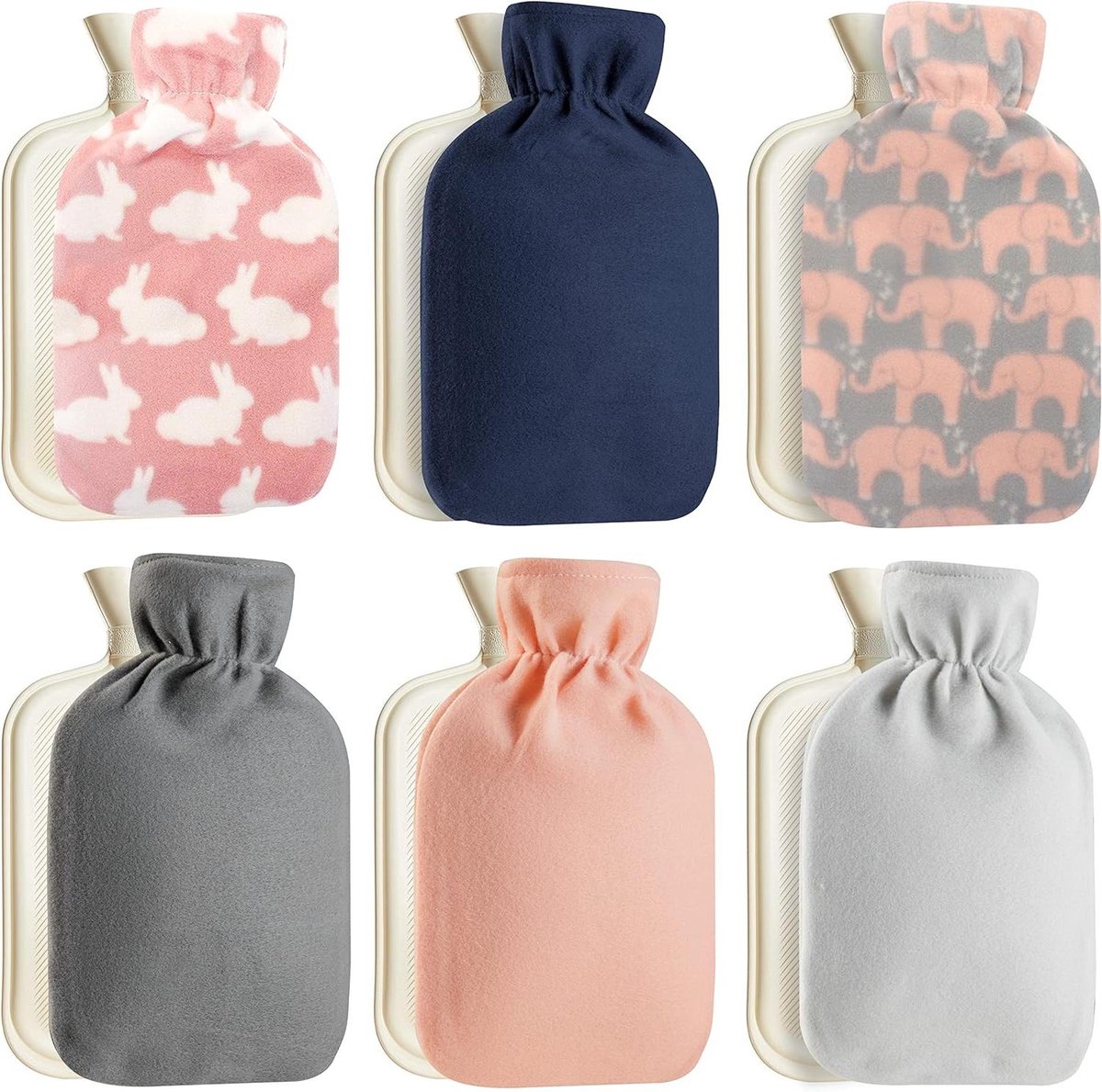 Warmwaterkruik met hoes - kinderen en volwassenen - 2 liter - willekeurig ontwerp