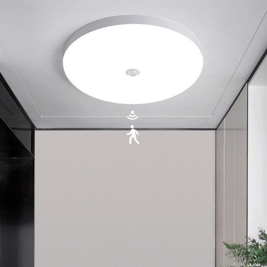 FactorLED Plafondlamp, rond, LED, met bewegingsmelder, 20 W, rond