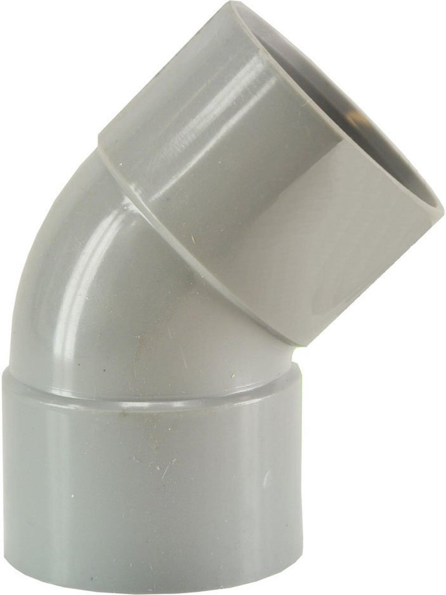 Nicolle/ Jimten/ Redi Pvc Afvoerbocht 45Gr. Mof/Mof Grijs 75Mm